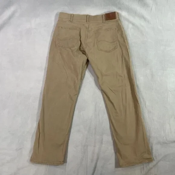 Lee Extreme Motion Pants Mens Size 34x30 Straight Fit Tapered Leg Tan Stretch - Picture 10 of 15
